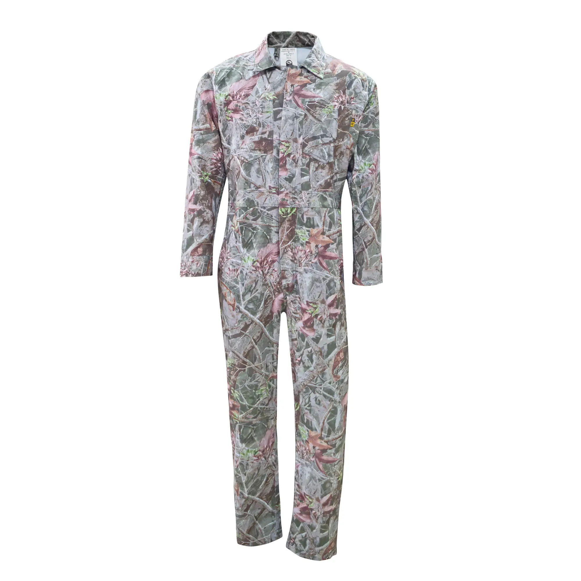 Forest Digital Camo Defence Coverall, 100% cotton FRC 700 fabric, 250 GSM, flame-resistant and antistatic for military and tactical use.