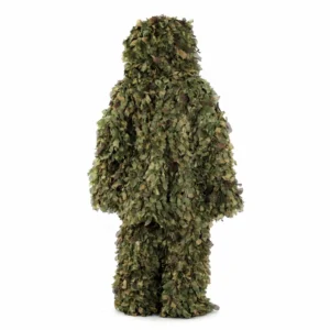 Back view of lightweight 3D Leaf Ghillie Suit made from breathable polyester with realistic foliage camouflage
