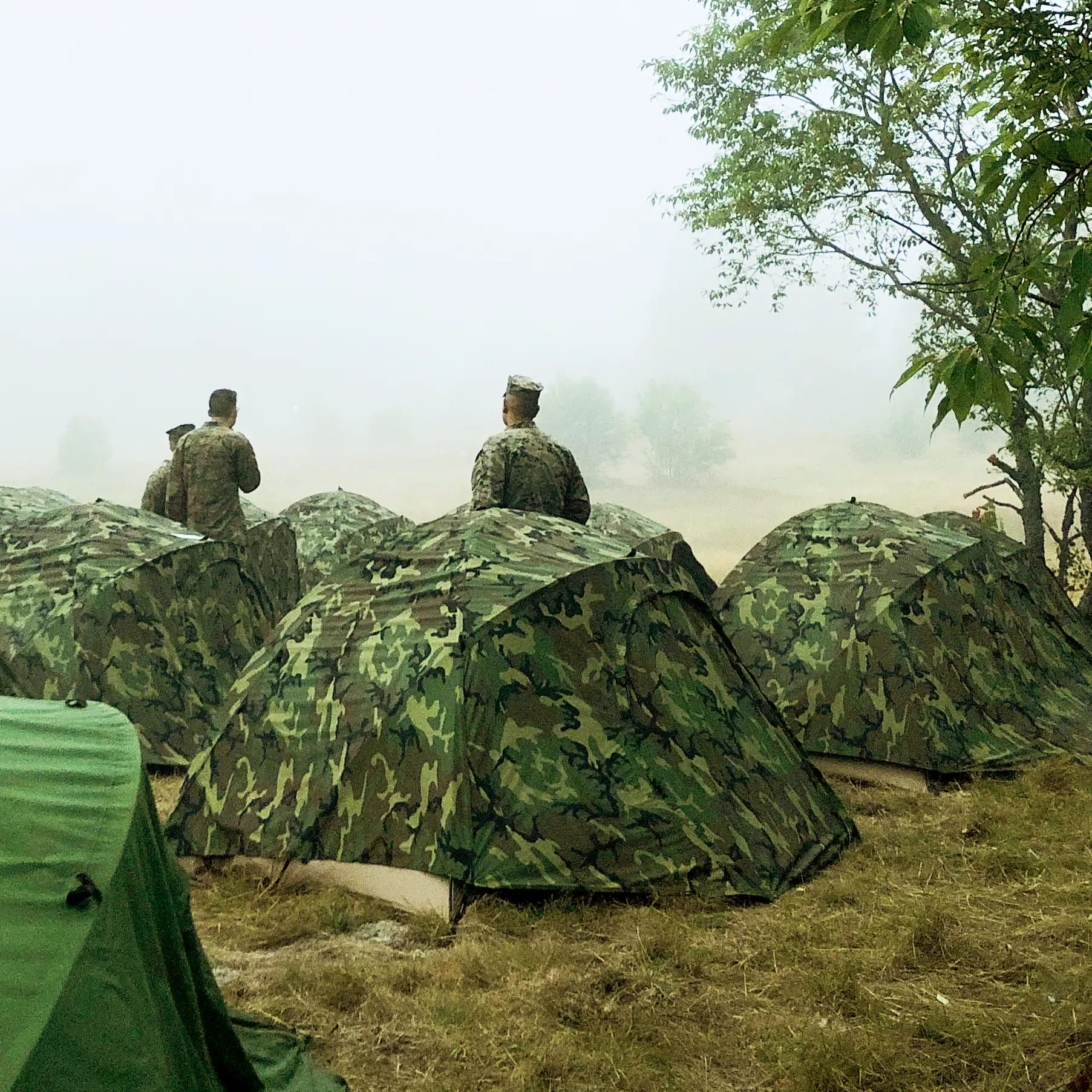 ShadowGuard multi-spectral combat tent for military and tactical field operations, 2-person lightweight camouflage shelter