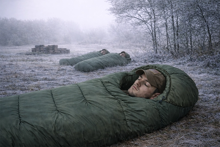 Military sleeping bag for extreme cold weather field operations